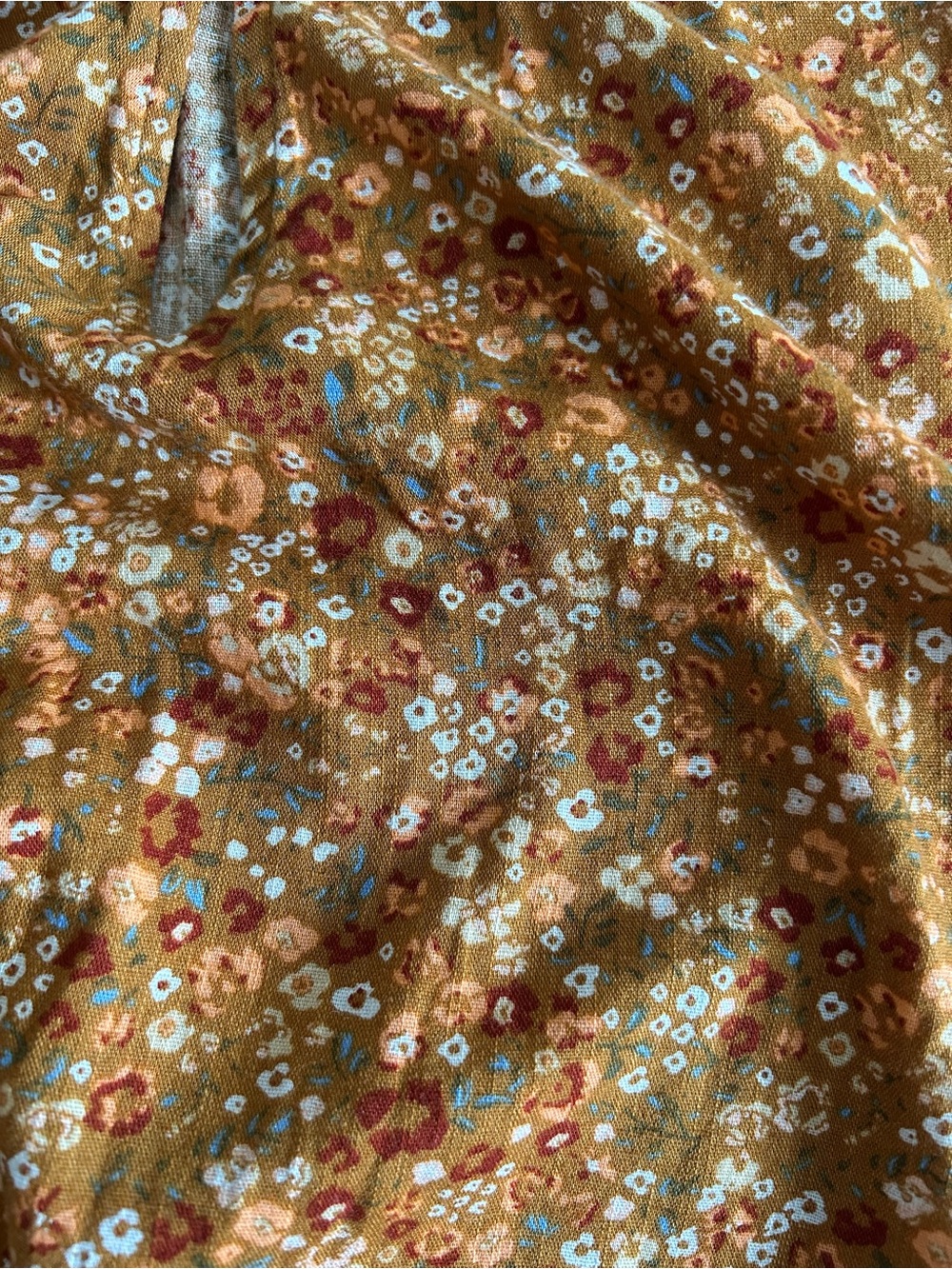 Sonoma sleeveless ditsy floral top in brown,orange, tan , M - Picture 5 of 6